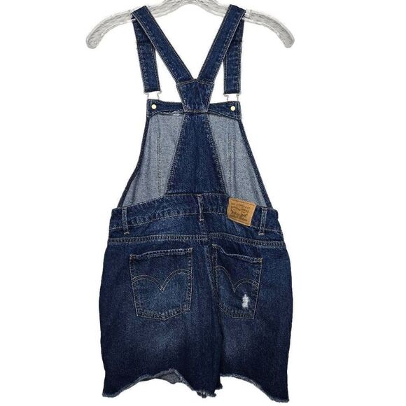 Levi's Distressed Blue Denim Shortall Size 14 - Picture 5 of 8